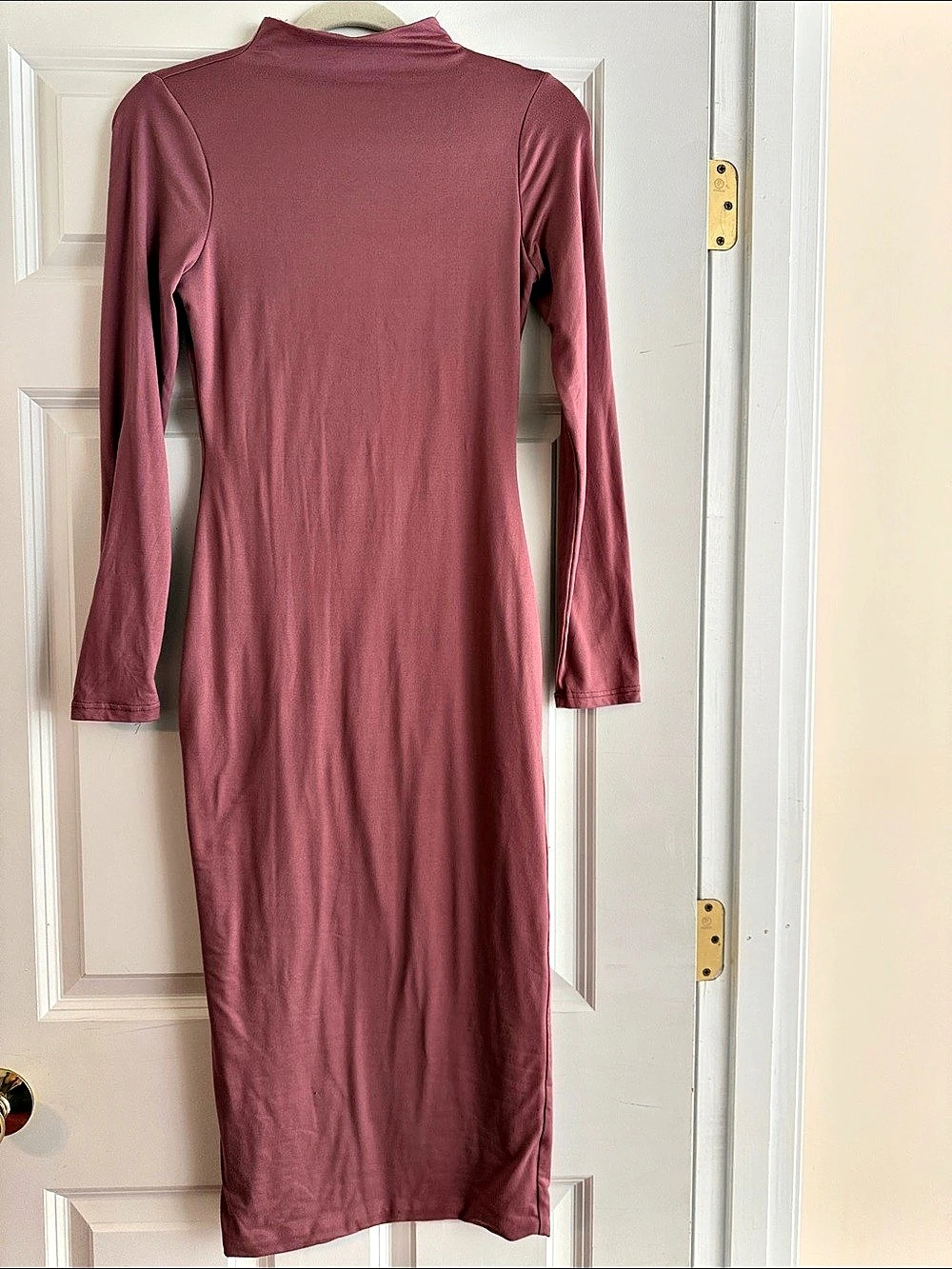 Fashion Nova Ryann Long Sleeve Ribbed Midi Dress Purple Small